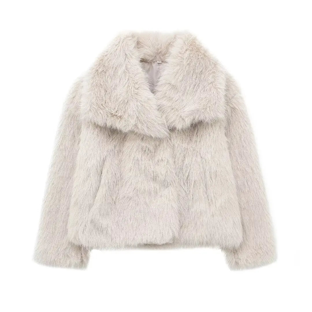 Veste Courte en Fausse Fourrure pour Femme